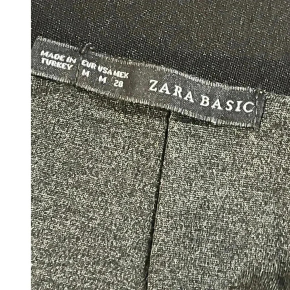 Zara Basic grey stretch pencil skirt size M EUC kick pleat, back zip - Picture 6 of 9